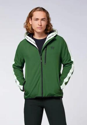 Softshell-Jacke mit Blockstreifen und Retro-Patch