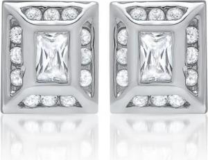 Unique Paar Ohrstecker Unique quadratischer Ohrstecker 925 Silber mit Zirkonia SE0039