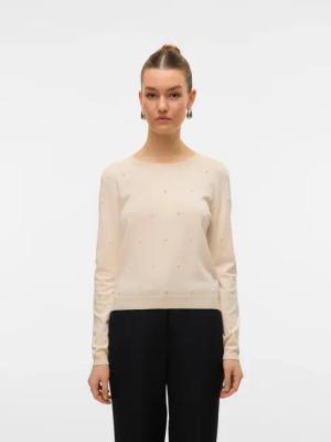 Vero Moda Rundhalspullover "VMGLORY PEARL LS O-NECK PULLOVER BOO"