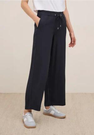 Cecil Damen Wide Leg Strukturhose in Blau, Gr: XL