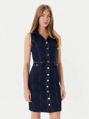 Guess Jeanskleid W5YK24 D5PW1 Dunkelblau Regular Fit
