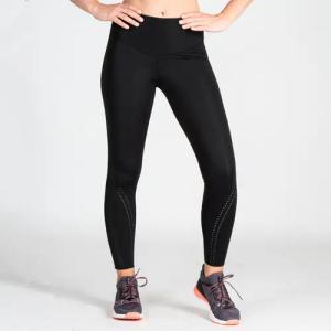 Gebraucht - Leggings Damen hoher Bund figurformend Fitness Cardio - schwarz - GUT