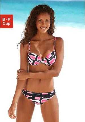 KANGAROOS Bügel-Bikini Damen schwarz-rosa Gr.44 Cup E