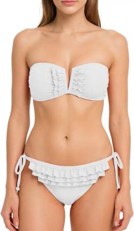 dy_mode Bandeau-Bikini Verspielter Bandeau-Bikini in Unifarbe