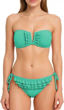 dy_mode Bandeau-Bikini Verspielter Bandeau-Bikini in Unifarbe
