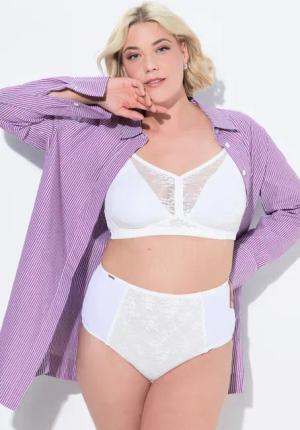Ulla Popken Slip Maxislip Spitzeneinsatz Mikrofaser