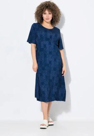 Ulla Popken Jerseykleid Jerseykleid A-Linie Rundhals