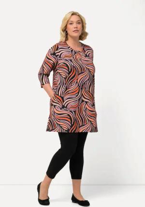 Ulla Popken Longshirt Longshirt gemustert Rundhals