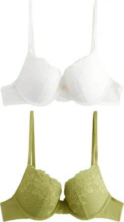 Next Set: Dekolleté-BH 2er-Pack Push-up-Spitzen-BHS mit