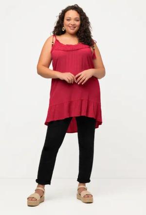 Ulla Popken Spitzenbluse Top Stickerei A-Linie