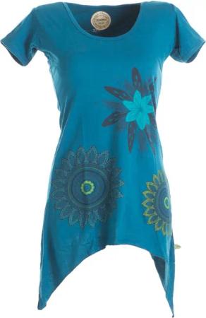 Vishes Tunikakleid Asymmetrisches Longshirt m. großen