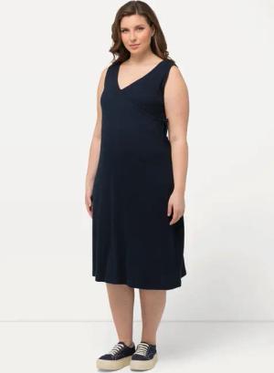 Ulla Popken Jerseykleid Bellieva-Kleid Stillfunktion Rippjersey