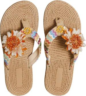 NEXORA Sommer Sandalen Damen mit Blumen