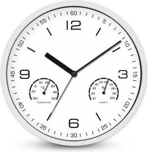 Wanduhr Analoge Wanduhr mit Thermo- und
