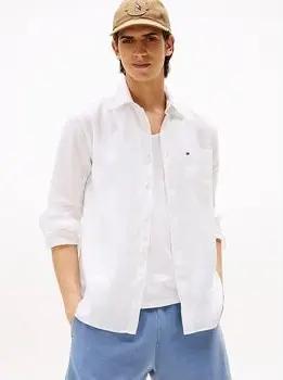 Tommy Hilfiger Hemdbluse MW0MW39425 PIECE DYE-YBS WHITE
