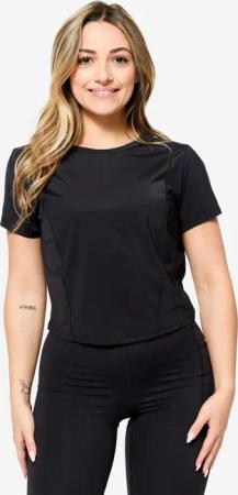 T-Shirt Damen dehnbar atmungsaktiv - schwarz