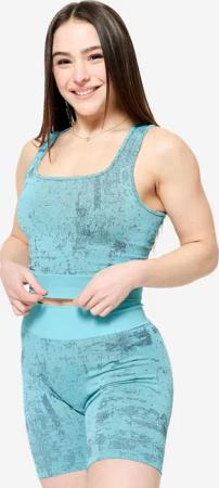 Crop Top - blau camouflage