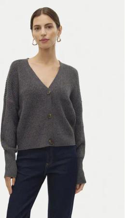 Vero Moda Strickjacke Lea 10249632 Grau Regular Fit