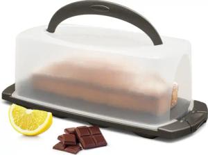 Hausfelder Kuchentransportbox Kuchentransportbox rechteckig (Kastenkuchen), Kunststoff,