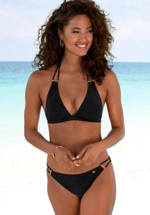 JETTE Triangel-Bikini "Giulia", mit goldfarbener Glanzbeschichtung und Accessoires