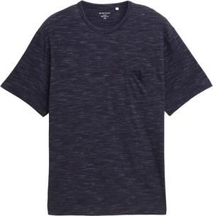TOM TAILOR Herren Plus Size - T-Shirt in Melange-Optik mit Brusttasche, blau, Meliert, Gr. 5XL