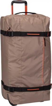 American Tourister Urban Track Duffle L in Beige (116 Liter), Reisetasche mit Rollen