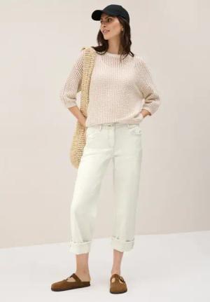 Cecil Damen Straight Leg Jeans in Beige, Gr: 28