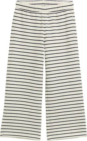 TOM TAILOR Mädchen Wide Leg Hose mit Streifenmuster, weiß, Gestreift, Gr. 116/122