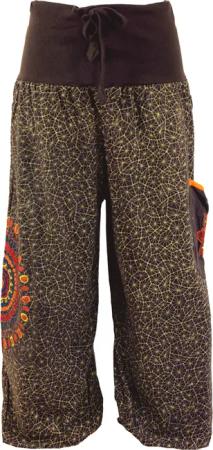 Guru-Shop Relaxhose Weite Pluderhose mit breitem
