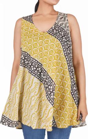 Guru-Shop T-Shirt Boho Blusentop, leichtes Longtop