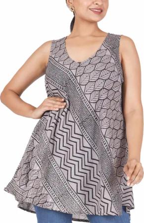 Guru-Shop T-Shirt Boho Blusentop, leichtes Longtop