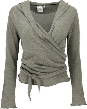 Guru-Shop Longsleeve Wickelshirt, Baumwollstrick Pullover,.. alternative