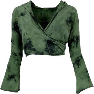Guru-Shop Longsleeve Wickeltop, Yogatop, Langarmshirt mit..