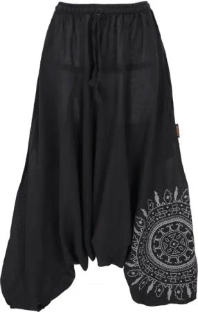 Guru-Shop Relaxhose Haremshose Pluderhose,Pumphose mit Mandala,..