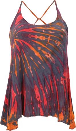 Guru-Shop T-Shirt Sommerliches Boho Batik Top,