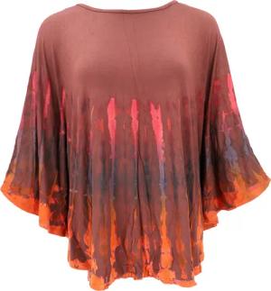 Guru-Shop Longbluse Batik Poncho, Tunika, Unikat