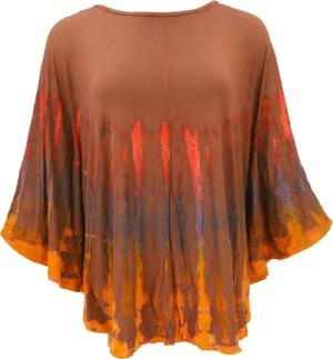 Guru-Shop Longbluse Batik Poncho, Tunika, Unikat