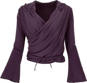 Guru-Shop Longsleeve Wickelshirt, Yogashirt, Langarmshirt mit..