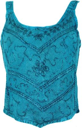 Guru-Shop T-Shirt Besticktes Top Boho chic,