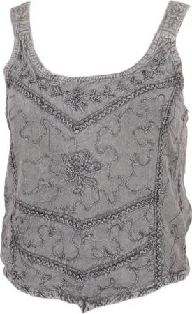 Guru-Shop T-Shirt Besticktes Top Boho chic,
