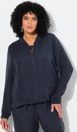 Ulla Popken Kurzjacke Blouson Tunnelzug Collegekragen
