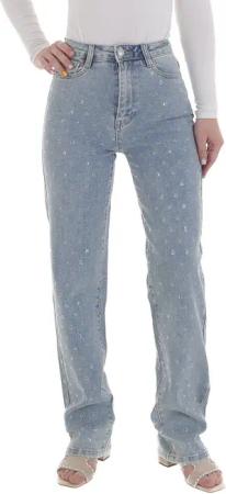 Ital-Design Straight-Jeans Damen Jeans mit figurschmeichelndem