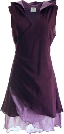 Guru-Shop Longbluse Wickeltunika, Elfentunika mit Zipfelkapuze