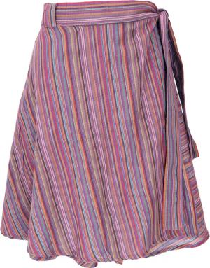 Guru-Shop Minirock Leichter gestreifter Wickelrock, Boho..