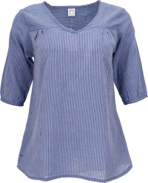 Guru-Shop Longbluse Leichte Baumwollbluse, gestreifte Boho..