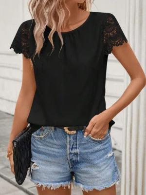Moda Yakamoz Blusentop JANE'S Damen Kurzarm