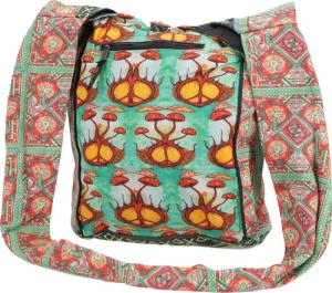 Guru-Shop Schultertasche Geräumiger Schulterbeutel mit psychodelischem..