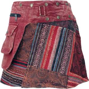 Guru-Shop Minirock Wickelrock, kurzer Rock, Cacheur,