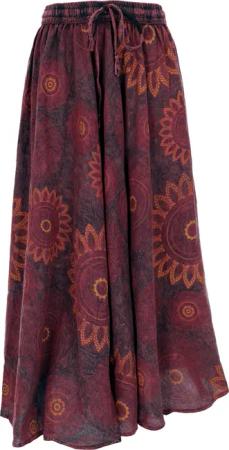 Guru-Shop Minirock Langer Boho Rock, stonewash