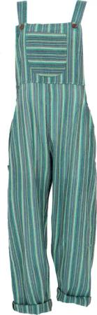 Guru-Shop Relaxhose Luftige Latzhose, gestreifter Ethno